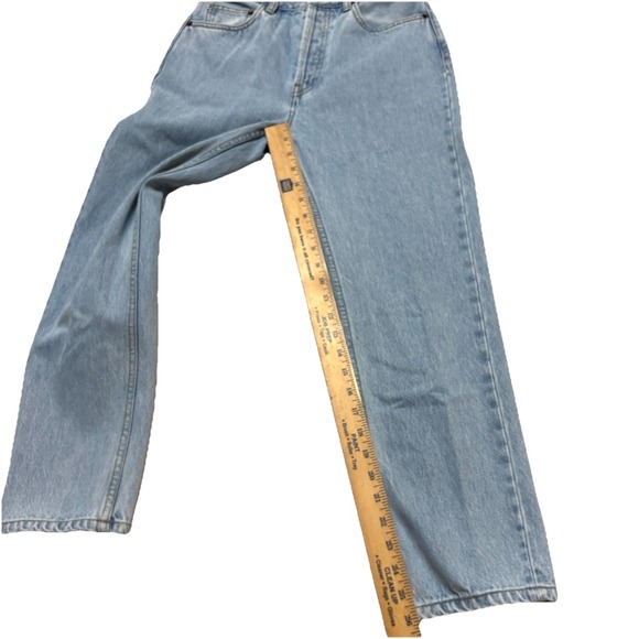 Still Here New York Tate Jeans Size 26 High Rise Straight Leg Asymmetric Stripe - Picture 7 of 15